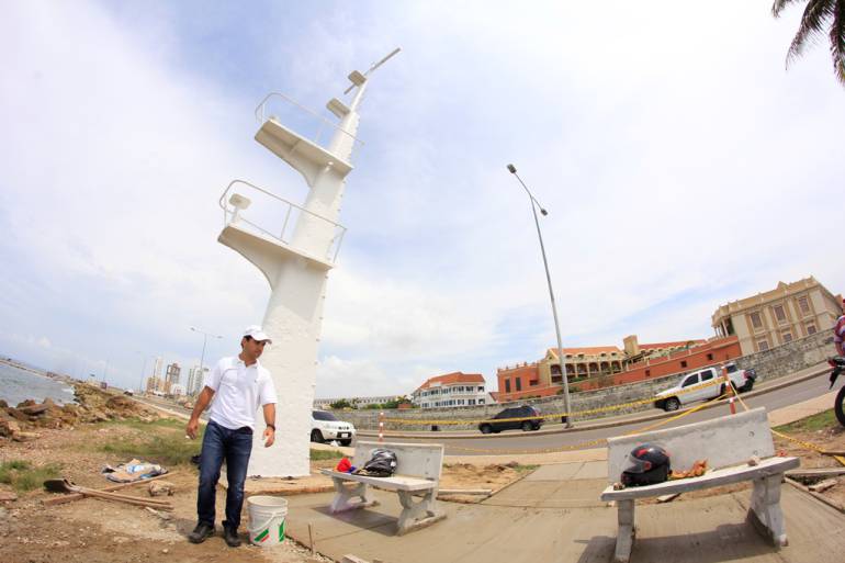 Monumento del mástil en el sector turístico de Cartagena avanza satisfactoriamente