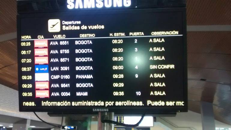 Niebla en Bogotá afectó la salida de cinco vuelos desde Cartagena