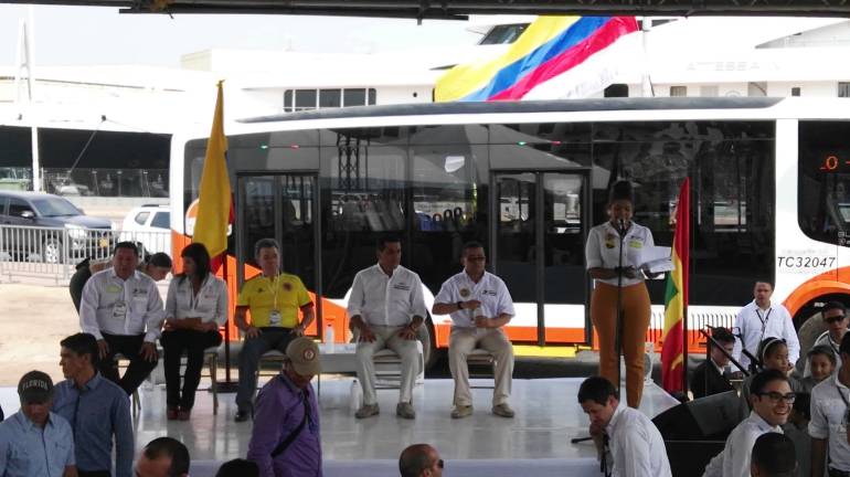Transcaribe en Cartagena: Presidente Santos inauguró formalmente Transcaribe