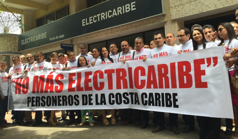 Protesta en Costa Atlántica contra Electricaribe: Personeros de la Costa Atlántica le dicen "no más" a Electricaribe en Valledupar