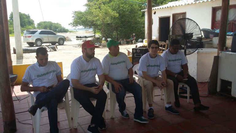 Los concejales Ernesto Aguilar, Juan Ospino, José Cadena y Freddy Barón durante el foro sobre la Ciénaga de Mallorquín, que se realizó este domingo.