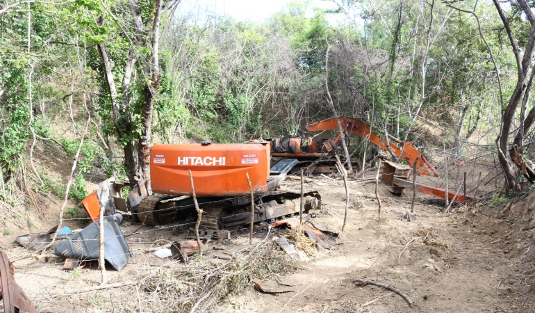 Ofensiva contra la minería ilegal en el sur del Cauca: Destruyen maquinaria utilizada para minería ilegal en el Cauca