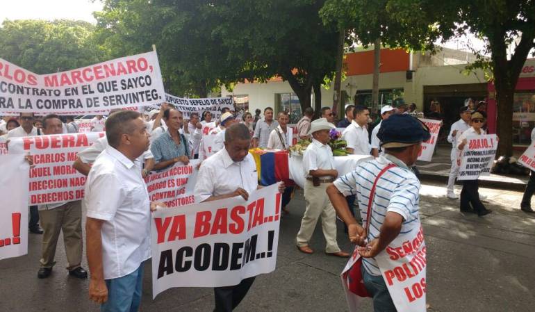 Protesta compositores Valledupar: Compositores protestaron en Valledupar por embargo de cuentas de Sayco