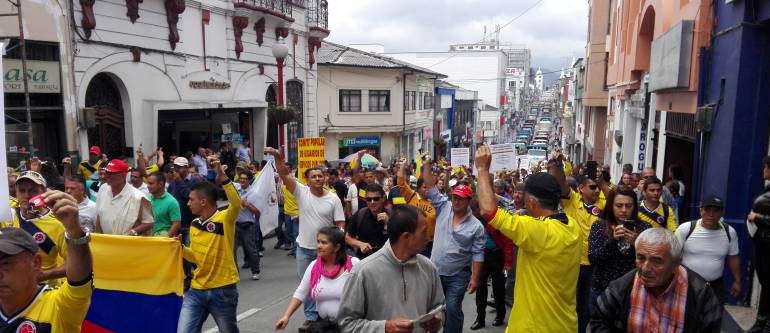 Marcha de camioneros en Manizales; Paro Camionero; Manifestaciones en Manizales: Cerca de mil personas se movilizaron por las calles de Manizales