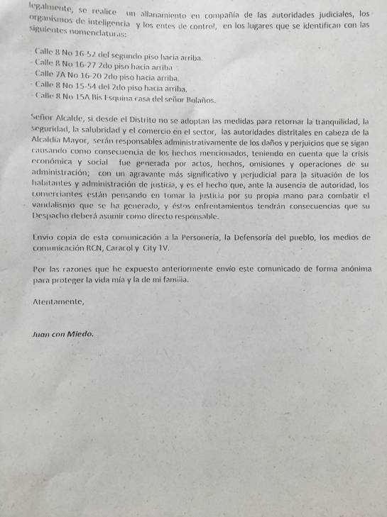 Habitantes de la calle Bogotá: Derecho de petición exige a Peñalosa solución a problemática de habitantes de calle Habitantes de la calle Bogotá: Derecho de petición exige a Peñalosa solución a problemática de habitantes de calle