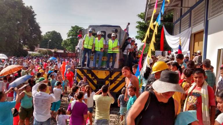 Tren de carga llegó nuevamente a La Dorada (Caldas): A La Dorada llegó su 'majestad' el tren