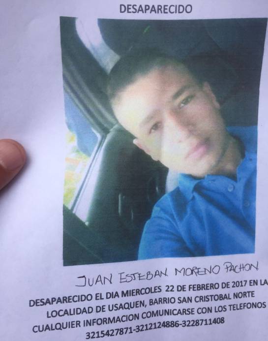 Desparecido Juan Esteban Moreno Desparecido Juan Esteban Moreno