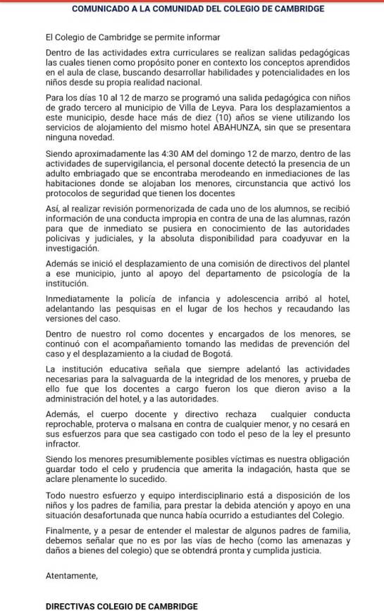 Niñas de 7 y 8 años abusadas en paseo a Villa de Leyva: Investigan presuntos abusos a niñas de 7 y 8 años en un paseo a Villa de Leyva Niñas de 7 y 8 años abusadas en paseo a Villa de Leyva: Investigan presuntos abusos a niñas de 7 y 8 años en un paseo a Villa de Leyva