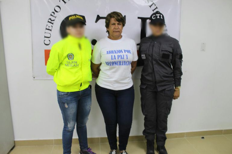 La defensora de derechos Martha Díaz Ospino capturada por las autoridades por falsas denuncias.