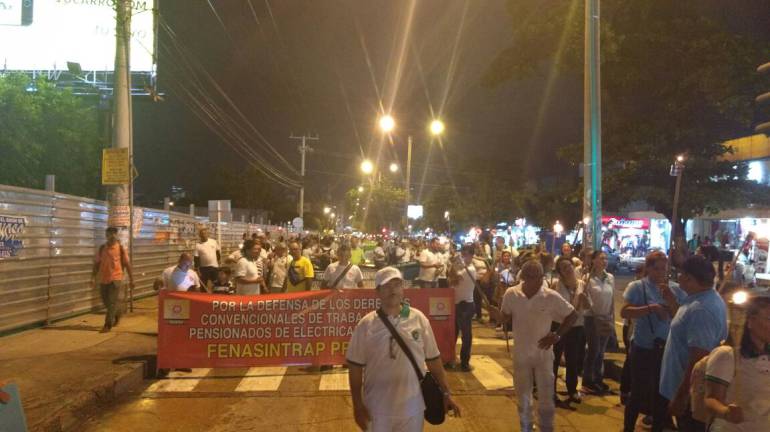Marcha sector eléctrico en Barranquilla.