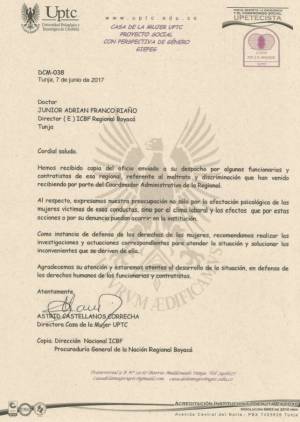 Por decirle a sus compañeras "viejas, gordas y feas", denuncian a funcionario del ICBF en Boyacá: Por decirle a sus compañeras "viejas, gordas y feas", denuncian a funcionario del ICBF en Boyacá Por decirle a sus compañeras "viejas, gordas y feas", denuncian a funcionario del ICBF en Boyacá: Por decirle a sus compañeras "viejas, gordas y feas", denuncian a funcionario del ICBF en Boyacá