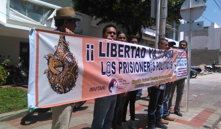 Plantón en solidaridad con los presos políticos