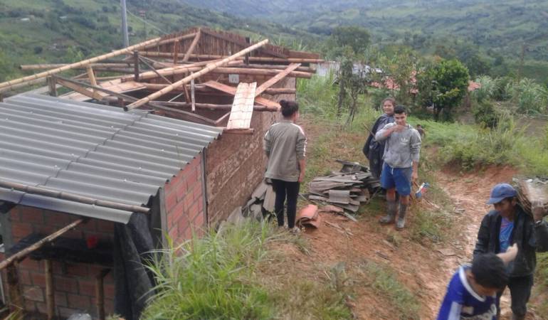vendaval; Manizales; Riosucio; Caldas; emergencia: Dos resguardos indígenas de Riosucio afectados por fuerte vendaval