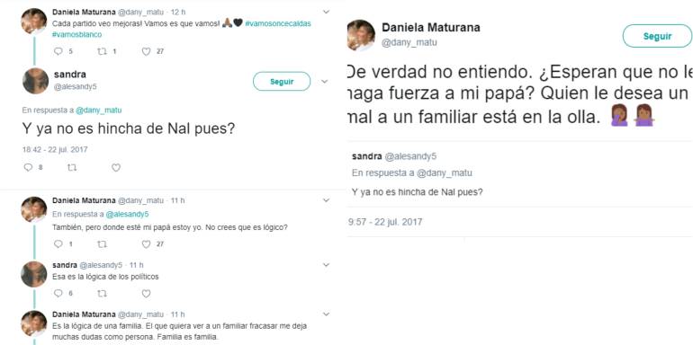 DANIELA MATURANA APOYO ONCE CALDAS NACIONAL: En redes sociales le reclamaron a hija de Francisco Maturana por apoyo al Once Caldas