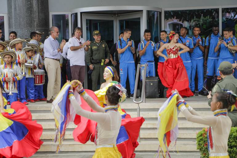 Banda de Baranoa, en la despedida a la selección Colombia.