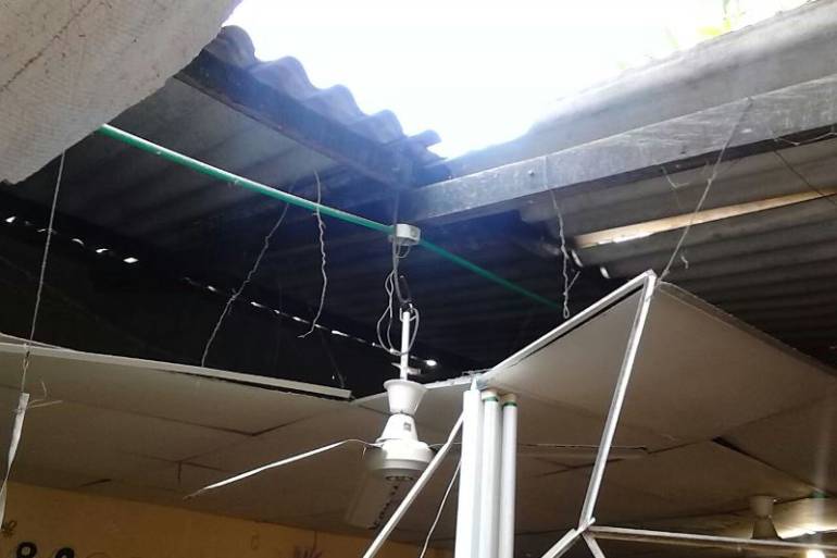 Se cayó techo de un aula en colegio de Cartagena: Se cayó techo de un aula en colegio de Cartagena