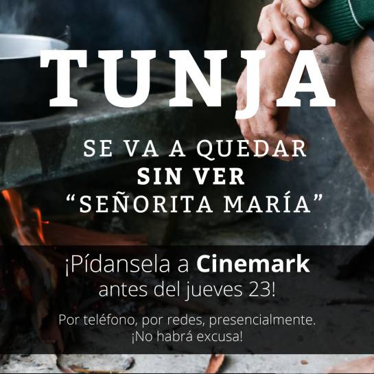 Foto que circula en redes sociales sobre la petición de la película en Tunja. Foto que circula en redes sociales sobre la petición de la película en Tunja.