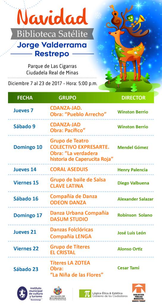 Programación Navideña Biblioteca Satélite Jorge Valderrama Restrepo: Navidad, arte y música, cultura al cierre del año Programación Navideña Biblioteca Satélite Jorge Valderrama Restrepo: Navidad, arte y música, cultura al cierre del año