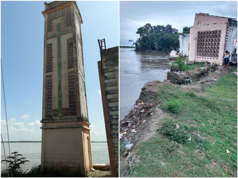 El río Magdalena se llevó la torre de la iglesia de Barbosa, Bolívar: El río Magdalena se llevó la torre de la iglesia de Barbosa, Bolívar