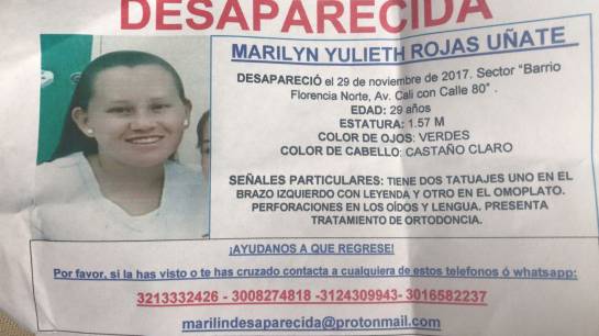 Planton en bogotá para pedir acciones de la policía en caso de Marilyn Rojas: Desesperada búsqueda de enfermera desaparecida