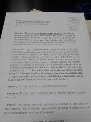 CONSTRUCCIÓN: Demandan el decreto que derogó la norma sobre las compensaciones urbanísticas en Armenia CONSTRUCCIÓN: Demandan el decreto que derogó la norma sobre las compensaciones urbanísticas en Armenia