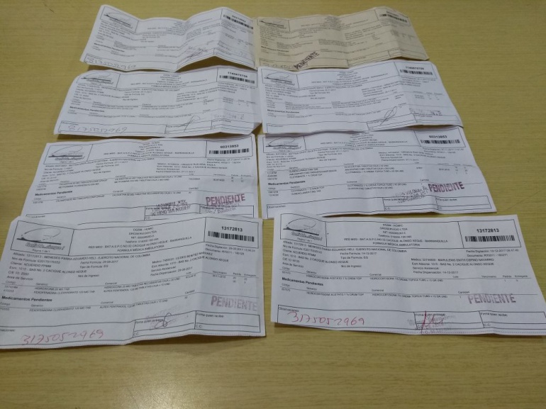 Fórmulas de medicamentos pendientes a pensionados militares