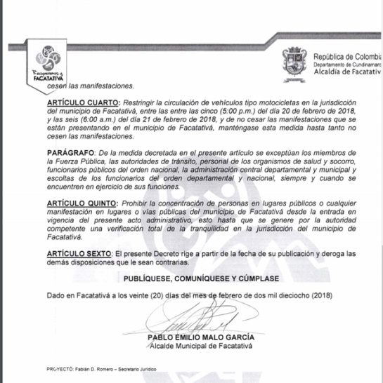 Disturbios en Villeta y Facativa en supermercados presuntamente de las Farc: Decretan toque de queda en Facatativá y Fusagasugá por saqueo a SuperCundi Disturbios en Villeta y Facativa en supermercados presuntamente de las Farc: Decretan toque de queda en Facatativá y Fusagasugá por saqueo a SuperCundi