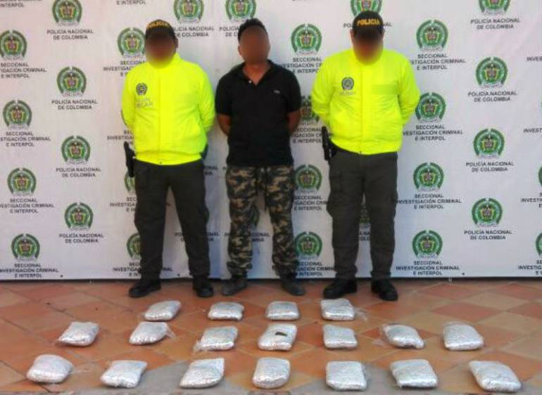 18 kilos de marihuana fueron incautados por la policía de Cartagena: 18 kilos de marihuana fueron incautados por la policía de Cartagena