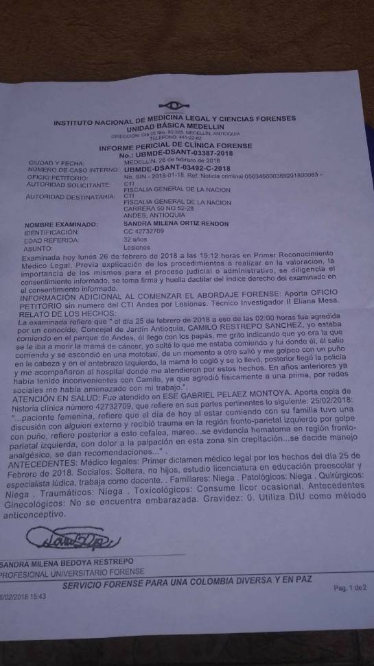 Dictamen de Medicina Legal Dictamen de Medicina Legal