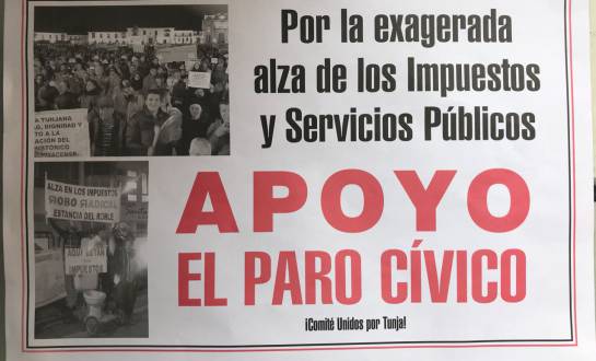 Fijan hora cero para el paro cívico en Tunja por aumento exagerado impuesto: Fijan hora cero para el paro cívico en Tunja por aumento exagerado impuesto Fijan hora cero para el paro cívico en Tunja por aumento exagerado impuesto: Fijan hora cero para el paro cívico en Tunja por aumento exagerado impuesto