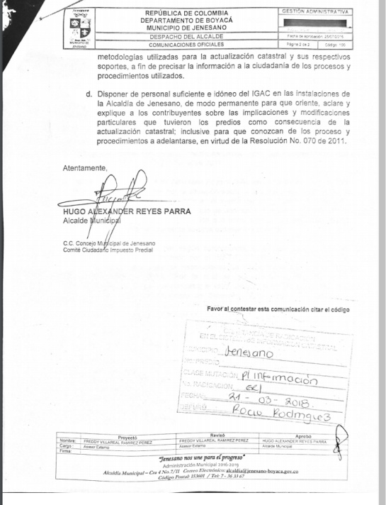 Alcalde de Jenesano solicitó suspender avalúo catastral que aumentó predial: Alcalde de Jenesano solicitó suspender avalúo catastral que aumentó predial Alcalde de Jenesano solicitó suspender avalúo catastral que aumentó predial: Alcalde de Jenesano solicitó suspender avalúo catastral que aumentó predial