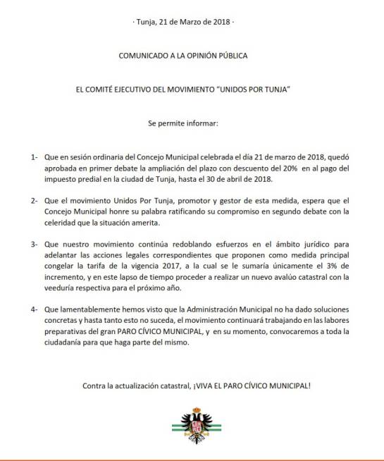 Autoridades y ciudadanos se rebelan contra actualización catastral en Tunja Autoridades y ciudadanos se rebelan contra actualización catastral en Tunja