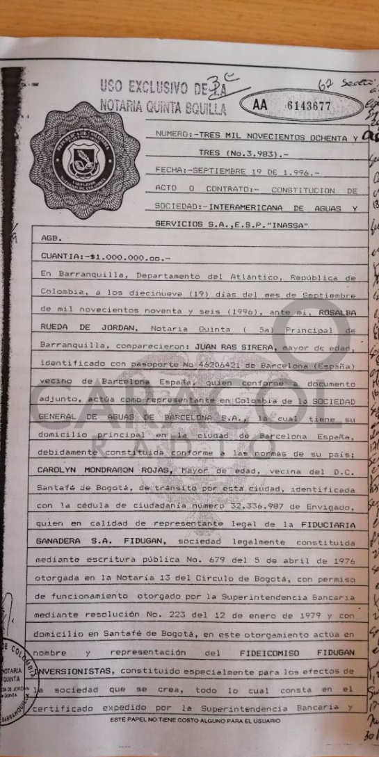 Con un millón de pesos se constituyó Inassa, investigada por corrupción Con un millón de pesos se constituyó Inassa, investigada por corrupción