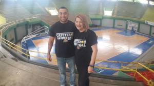 Andrés Camilo Acevedo jugador de Cafeteros y Paola Morales de comunicación de Cafeteros Andrés Camilo Acevedo jugador de Cafeteros y Paola Morales de comunicación de Cafeteros