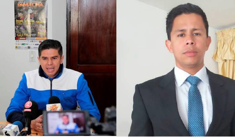 Alcalde de Pamplona Ronald Mauricio Contreras Flórez y su secretario de gobierno Jeiver Saith Acero Basto
