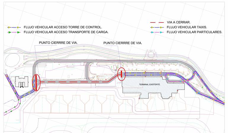 Desde hoy cierran vías de acceso al Aeropuerto Matecaña