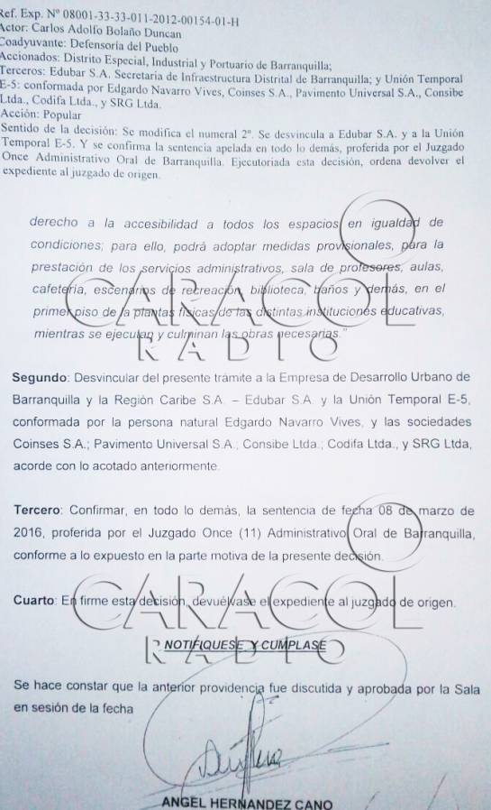 Tribunal ordena construir rampas en colegios de Barranquilla Tribunal ordena construir rampas en colegios de Barranquilla