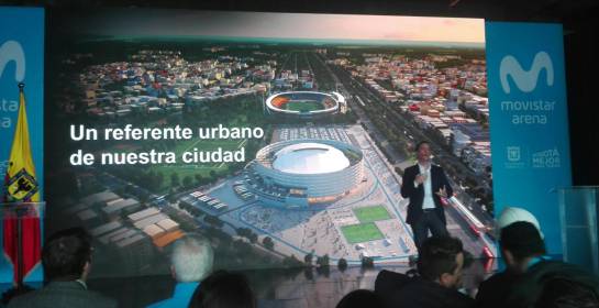 Imagen de cómo quedará el exterior del Movistar Arena. Imagen de cómo quedará el exterior del Movistar Arena.