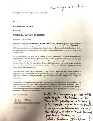 Estudiante, pidió, perdón, a, Universidad, Católica, Oriente: Alumno capturado por extorsión pidió perdón a la U. Católica de Oriente Estudiante, pidió, perdón, a, Universidad, Católica, Oriente: Alumno capturado por extorsión pidió perdón a la U. Católica de Oriente