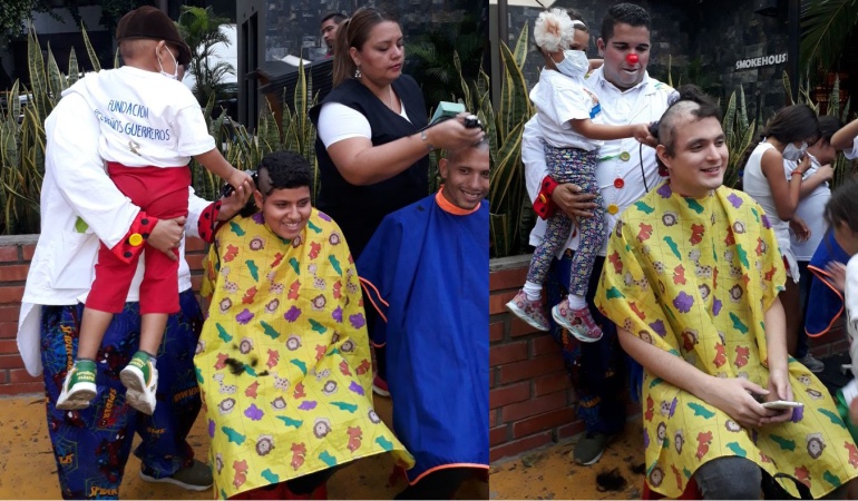 Corte de cabello de voluntarios en Cúcuta por los niños con cáncer