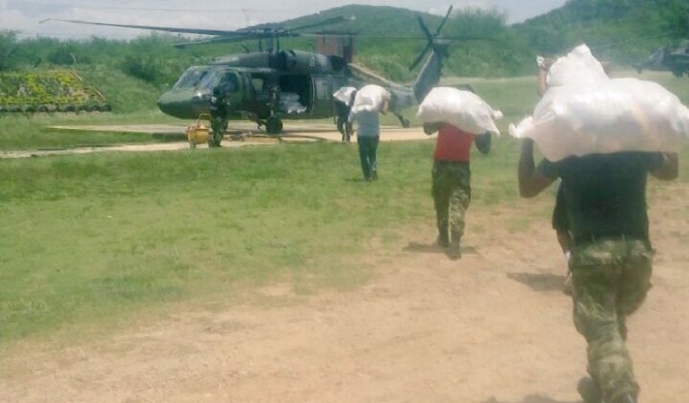 Alimentos enviados a los refugios humanitarios en el Catatumbo