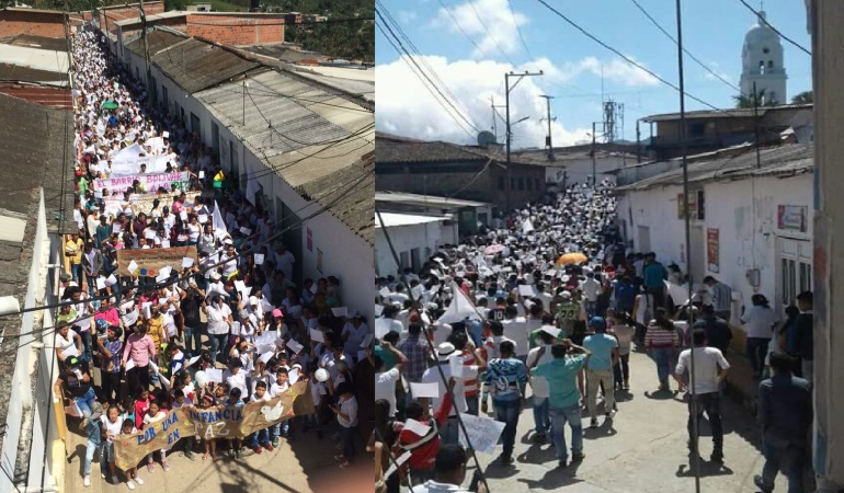 Marcha en el municipio de San Calixto