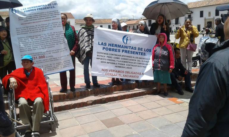 Ancianos y religiosas también se unieron al Paro Cívico de Tunja: Ancianos y religiosas también se unieron al Paro Cívico de Tunja