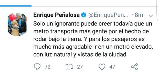 Metro Subterraneo Bogotá Peñalosa: El trino que borró Peñalosa sobre el Metro para Bogotá Metro Subterraneo Bogotá Peñalosa: El trino que borró Peñalosa sobre el Metro para Bogotá