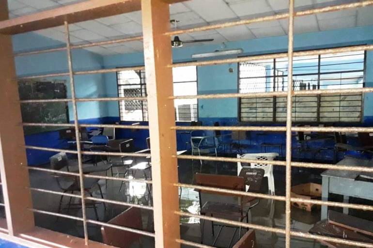 Suspenden clases en colegio en el sur de Cartagena por inundaciones: Suspenden clases en colegio en el sur de Cartagena por inundaciones