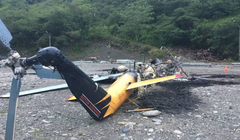 Delincuentes queman helicóptero en Valle de Toledo, Antioquia