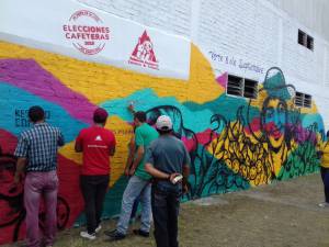 Mural como homenaje a la mujer cafetera en Quindío en día nacional del Café Mural como homenaje a la mujer cafetera en Quindío en día nacional del Café