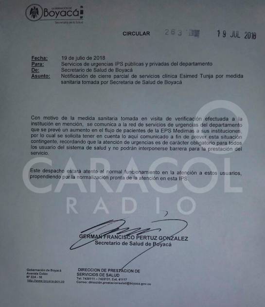 Eps: Al borde del colapso red hospitalaria de Tunja por cierre de Esimed Eps: Al borde del colapso red hospitalaria de Tunja por cierre de Esimed