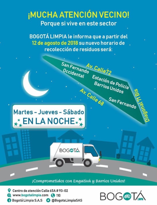 Recolección de basuras en Bogotá: Cambian horarios de recolección de basuras en tres localidades de Bogotá Recolección de basuras en Bogotá: Cambian horarios de recolección de basuras en tres localidades de Bogotá