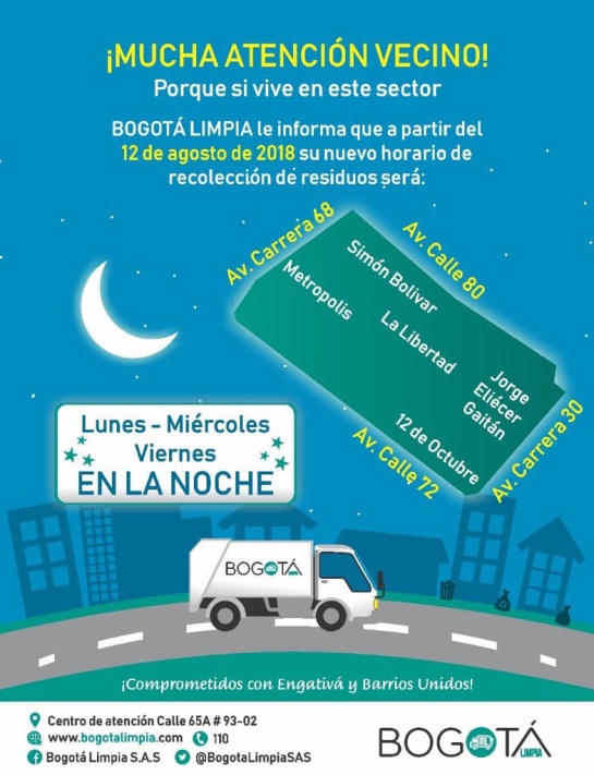 Recolección de basuras en Bogotá: Cambian horarios de recolección de basuras en tres localidades de Bogotá Recolección de basuras en Bogotá: Cambian horarios de recolección de basuras en tres localidades de Bogotá